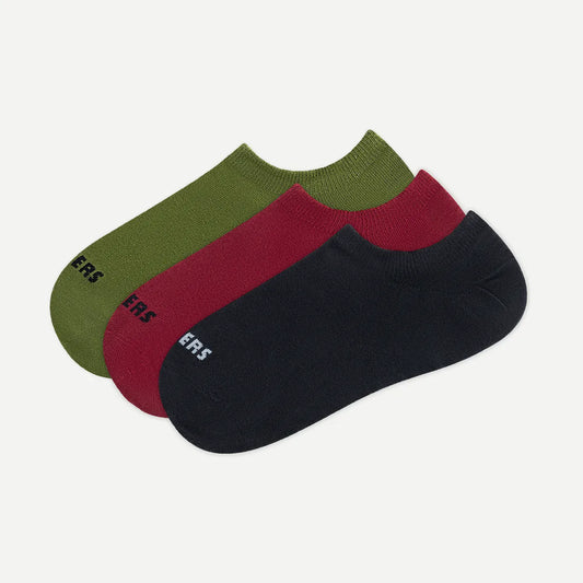 skinners_ponozky_no_show_mix_carmine_moss_black_trojpack_side